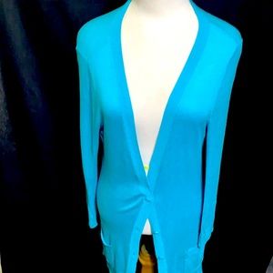 New York and Company Teal Cardigan Sz M (USED)